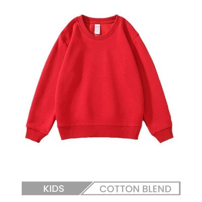 Custom Logo Kid Casual Solid Color Fleece Crewneck Sweatshirt